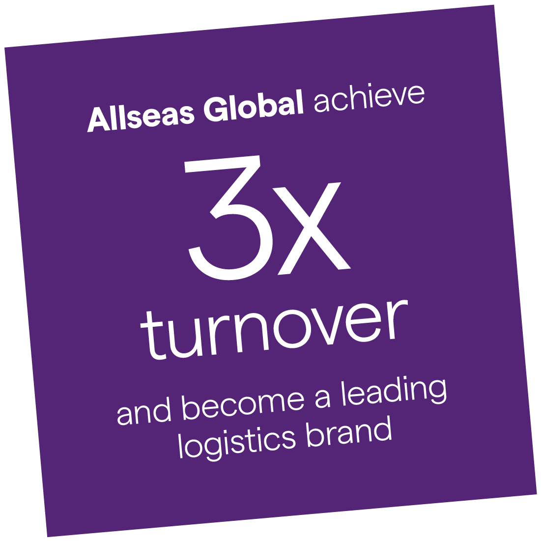 We helped Allseas Global have a triple turnover and become a leading logistics brand